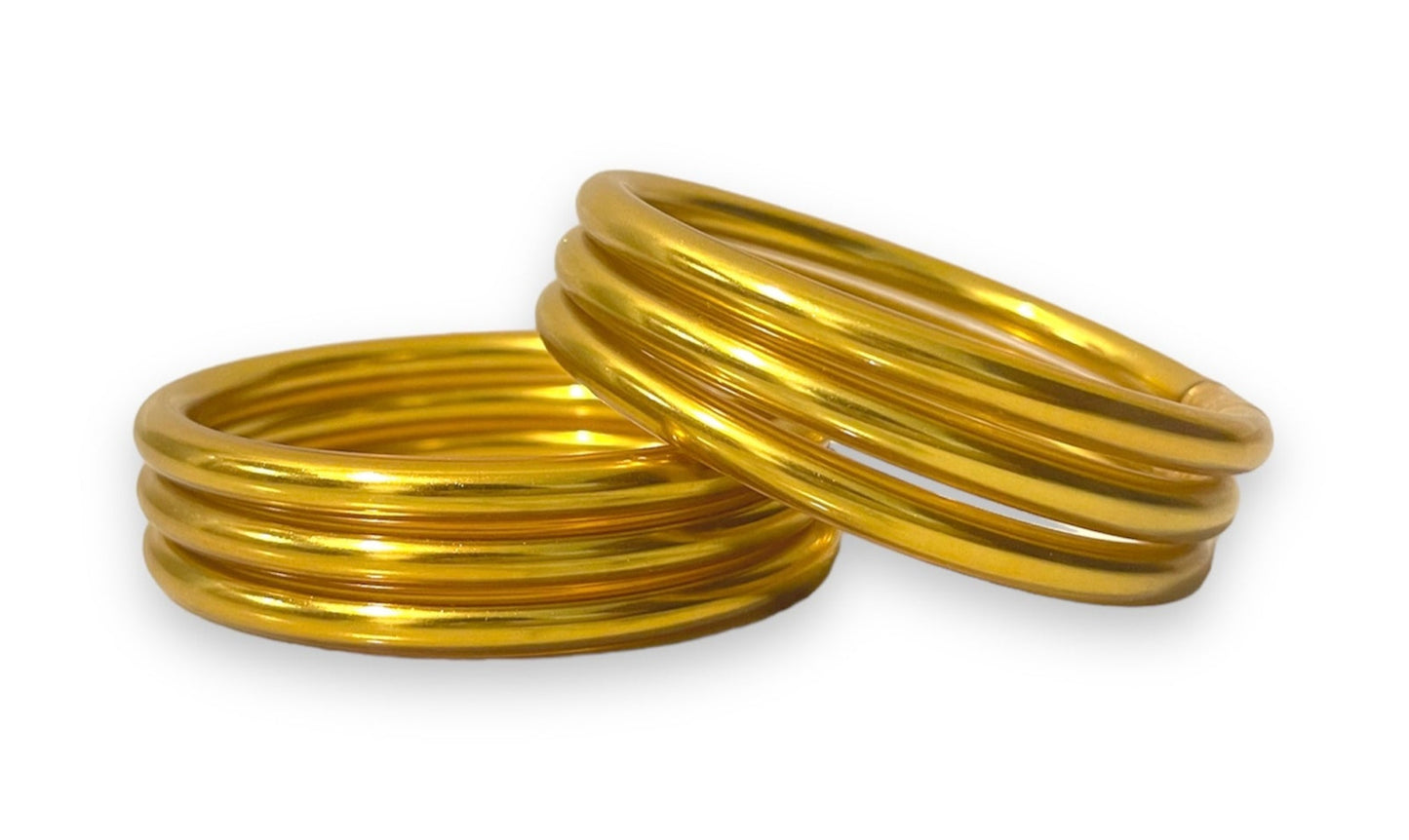 GOLDEN SILICONE 3 BANGLE SET