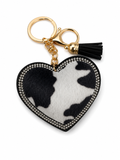 PUFFED HEART - COW PRINT