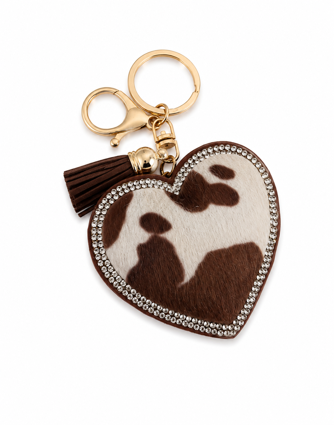 PUFFED HEART - COW PRINT
